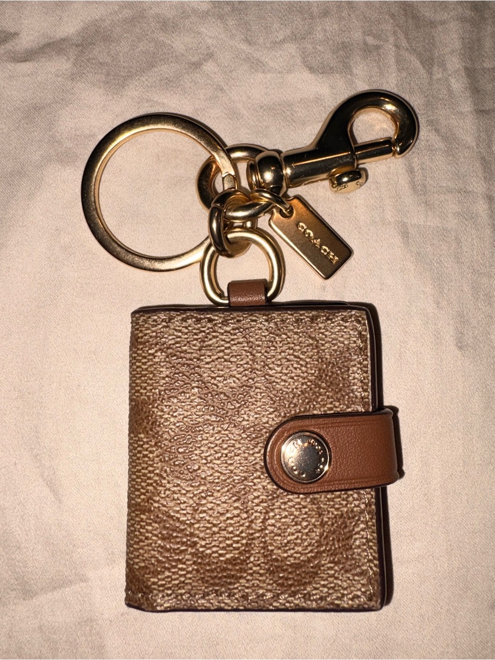 Coach Signature Canvas Mini Photo Book, Keychain Bag Charm Picture Book